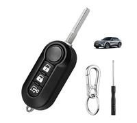 3 Tasten Autoschlüssel Gehäuse für FIAT500 500L 500C Ducato Doblo Panda Bravo Grande Punto Evo Lancia Delta Fiorino Qubo Scudo Stilo Ersatz Schlüsselgehäuse Abnehmbar Schlüsselanhänger (3 Tasten)