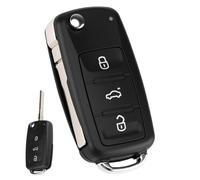 3 Tasten Autoschlüssel Gehäuse für VW, Auto Fernbedienung Gehäuse, Ersatz Klapp Autoschlüsselgehäuse Kompatibel mit Passat und SEAT
