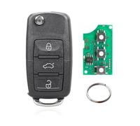 3 Tasten Klapp Schlüssel Fernbedienung für Volkswagen Golf Polo Passat Seat Skoda (433MHz ID48 Chip) (1J0959753DA)