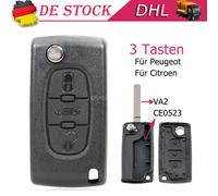 3 Tasten Klapp Schlüssel Gehäuse CE0523 VA2 für Peugeot 207 307 308 407 Citroen