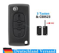 3 Tasten Klapp Schlüssel Gehäuse für Peugeot 207 307 308 407 Citroen C2 C3 C4 C8