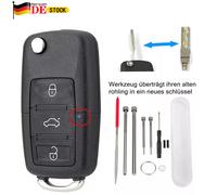 3 Tasten Klapp Schlüssel Gehäuse für VW Passat Polo Golf 5 Seat Skoda + Werkzeug