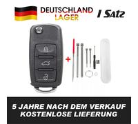 3 Tasten Klapp Schlüssel Gehäuse für VW Passat Polo Golf 5 Seat Skoda + Werkzeug