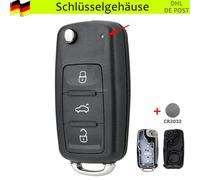 3 Tasten Klapp Schlüssel Gehäuse Rohling für VW Polo Golf Caddy Tiguan+ Batterie