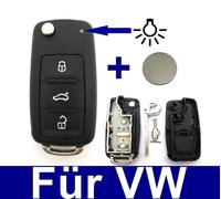 3 Tasten Klapp Schlüssel Gehäuse Schlüsselgehäuse Passend für VW Skoda Seat Golf