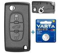 3 Tasten Schlüssel Ersatz Gehäuse Batterie für Citroen Peugeot 407 VA2 CE0523