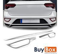 3 Teilige für VW T-ROC Edelstahl Chrom Auspuff Attrappen Blenden (ab 2021)