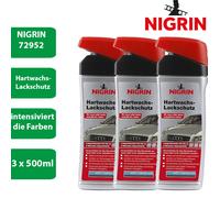 3 x NIGRIN 72952 Hartwachs-Lackschutz 500ml schütz sorgt für hochglanz