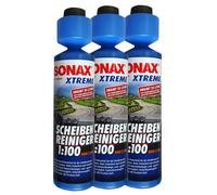 3 x SONAX EXTREME Scheibenreiniger 1:100 nanoPro 250ml, Scheibenklar, Konzentrat