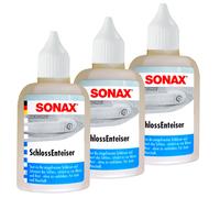 3 x SONAX SchlossEnteiser 50ml, Defroster, Türschloss-Enteiser, Entfroster