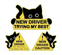 3 x Wetteraufkleber mit schwarzen Katzen für mehrere Autos, Fahrräder, Fahrzeuge, reflektierende Aufkleber