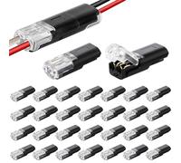 30 Stück Auto Kabelverbinder Wasserdicht 2 Polig,12V Stecker 2 pin,Kabel Steckverbinder,Schneller Kabelstecker Verbindungen 12V für 18-22 AWG Kabel Crimp,Steckverbindung Wire Connector für KFZ LKW