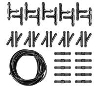 30 Verbinder + 3m Schlauch Universal Scheibenwaschanlage Reparaturset - Wischwasserschlauch & Schlauchverbinder Set für Auto - Kompatibel mit Allen Modellen (Schwarz)