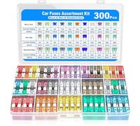 300-teiliges Kfz Sicherungen, Standard & Mini Autosicherungen Set Gemischt, Flachsicherungen Kfz (2A, 3A, 5A, 7.5A, 10A, 15A, 20A, 25A, 30A, 35A, 40A) für PKW, Wohnmobil, Motorrad, Geländewagen