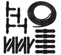 30CM Universal Scheibenwaschanlage, 15PCS Schlauchverbinder, Wischwasserschlauch Reparaturset, Automotive Schlauch, Hochwertiges Automotive Reparaturset Für Windschutzscheiben, Schwarz