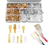 315 Stück Kabelschuhe Flachstecker Flachsteckhülsen Set 2,8mm/4,8mm/6,3mm Kabelstecker Kits mit Isolierhülse, Männlich Weiblich Flachsteckverbinder für Car Audio Lautsprecher