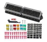 32-V Sicherungsblock, 4-12-Wege Sicherungskasten, 12p | 12V 32V, Schaltkreis Sicherungstafel mit negativem Bus, Stromverteilungstafel, für Boote, Autos, Automobile