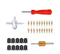 33Pcs Auto Reifen Ventil Vorbau Metall 4 IN 1 Einbau Werkzeug Schlüssel Core Set