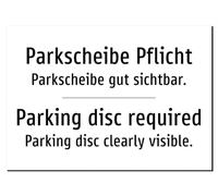 34414-DEEN-T-10 | Parkscheibe Pflicht Schild | Deutsch Englisch