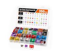 350 Stk Kfz Sicherungen Set, Micro Mini Standard Auto Sicherungen Set | Flachsicherungen KFZ Stecksicherungen, Autosicherungen Set Gemischt. 3A 5A 7.5A 10A 15A 20A 25A 30A 35A 40A, für Pkw LKW