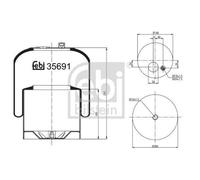 Febi Bilstein 35691 Luftfederbalg mit Stahlkolben , 1 Stück