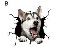 3D Aufkleber Lustige Hund Kopf In Die Riss Vinyl Auto Aufkleber Decals Wind M3