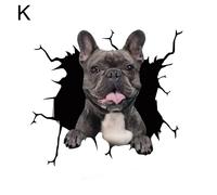 3D Aufkleber Lustige Hund Kopf In Die Riss Vinyl Auto Aufkleber Decals Wind S2