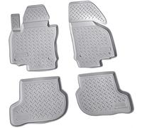 3D Gummi Fussmatten passend für SKODA Octavia II BJ 2004 - 2013 grau mit Rand