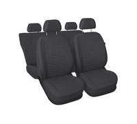 3er Set Saferide Autositzbezüge PKW universal | Auto Sitzbezüge Kunstleder Grau für Airbag geeignet | für Vordersitze und Rückbank | 1+1 Autositze vorne und 1 Sitzbank hinten teilbar 2 Reißverschlüsse