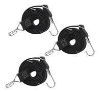 3er-Set Spanngurte, Spanngummi mit Haken, Expander mit Haken, Gummispanner, Spanngummis, Spannseile, Spannbänder, Gummi Spanner, Spannhaken, Spanngurt, Gummischnur, 100 cm (Schwarz)