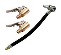 3er-Ventilverlängerung Set, Reifenfüller Schlauch 20 cm mit 2 x 8 mm Autoventil Adapter Hebelstecker für Auto Fahrrad Motorrad Kompressor Hochdruck Luftschlauch Zubehör für einfache Reifenbefüllung