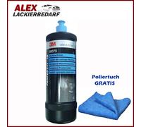 3M 09376 Perfect-it III Hochglanz Maschinen Politur 1L + 1 Microfasertuch blau