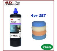 3M 50383 Perfect-it III Anti-Hologramm Politur 1L + 4x Polierschwamm Set 75mm