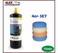 3M 80349 Extra Fine Schleifpaste 1L + 4x Polierschwamm Set 75mm