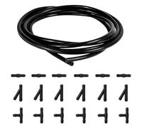 3m Scheibenwaschanlage Schlauch Set mit 18 Schlauchverbinder, Universal Wischwasserschlauch Reparaturset für Auto Scheibenwaschanlage, Motor und Turbosysteme(Schwarz)