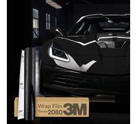 3M 2080 Car Wrapping Folie 30x152cm Selbstklebende Autofolie für Auto Motorrad Boot 3D Lackschutzfolie mit Luftkanälen zum Folieren (G12 Gloss Black)