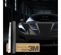3M 2080 Car Wrapping Folie 30x152cm Selbstklebende Autofolie für Auto Motorrad Boot 3D Lackschutzfolie mit Luftkanälen zum Folieren (M12 Matte Black)