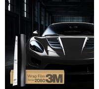 3M 2080 Car Wrapping Folie 30x152cm Selbstklebende Autofolie für Auto Motorrad Boot 3D Lackschutzfolie mit Luftkanälen zum Folieren (S12 Satin Black)