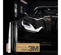 Finest Folia 3M 2080 Car Wrapping Folie 30x152cm Selbstklebende Autofolie für Auto Motorrad Boot 3D Lackschutzfolie mit Luftkanälen zum Folieren (G212 Gloss Black Metallic)