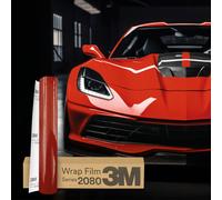 Finest Folia 3M 2080 Car Wrapping Folie 30x152cm Selbstklebende Autofolie für Auto Motorrad Boot 3D Lackschutzfolie mit Luftkanälen zum Folieren (G53 Gloss Flame Red)