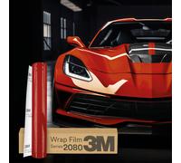 Finest Folia 3M 2080 Car Wrapping Folie 30x152cm Selbstklebende Autofolie für Auto Motorrad Boot 3D Lackschutzfolie mit Luftkanälen zum Folieren (HG13 High Gloss Hot Rod Red)