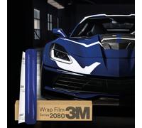 3M 2080 Car Wrapping Folie 30x152cm Selbstklebende Autofolie für Auto Motorrad Boot 3D Lackschutzfolie mit Luftkanälen zum Folieren (HG378 High Gloss Blue Raspberry)