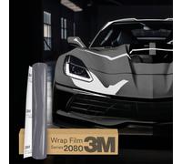 3M 2080 Car Wrapping Folie 30x152cm Selbstklebende Autofolie für Auto Motorrad Boot 3D Lackschutzfolie mit Luftkanälen zum Folieren (HG61 High Gloss Nardo Gray)