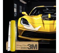 Finest Folia 3M 2080 Car Wrapping Folie 30x152cm Selbstklebende Autofolie für Auto Motorrad Boot 3D Lackschutzfolie mit Luftkanälen zum Folieren (HG15 High Gloss Bright Yellow)