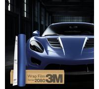 3M 2080 Car Wrapping Folie 30x152cm Selbstklebende Autofolie für Auto Motorrad Boot 3D Lackschutzfolie mit Luftkanälen zum Folieren (M217 Matte Slate Blue Metallic)