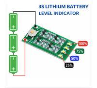 3S Lithium Akku Kapazitätsanzeige Modul 11,1V 12,6V Batterie Ladezustandsanzeige