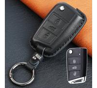 3Tasten Leder Gehäuse Schlüssel Für VW Golf 7 Polo Skoda Karoq Fabia Seat Ateca/