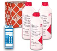 3x 1,5L FEBI 01381 Frostschutz Kühlerfrostschutz G12 rot Konzentrat passend für Audi VW 01381