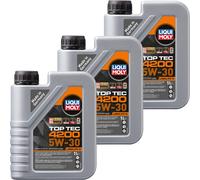 3x 1 Liter LIQUI MOLY 3706 Top Tec 4200 5W-30 Öl Motoröl inkl. Service-Set