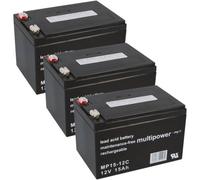 3x 12V 15Ah AKKU BATTERIE 36V Anaconda Miniquad ATV Kinderquad